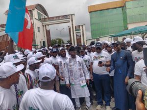 Tinubu Ododo supporters during North-Central 2027 solidarity walk in Lokoja