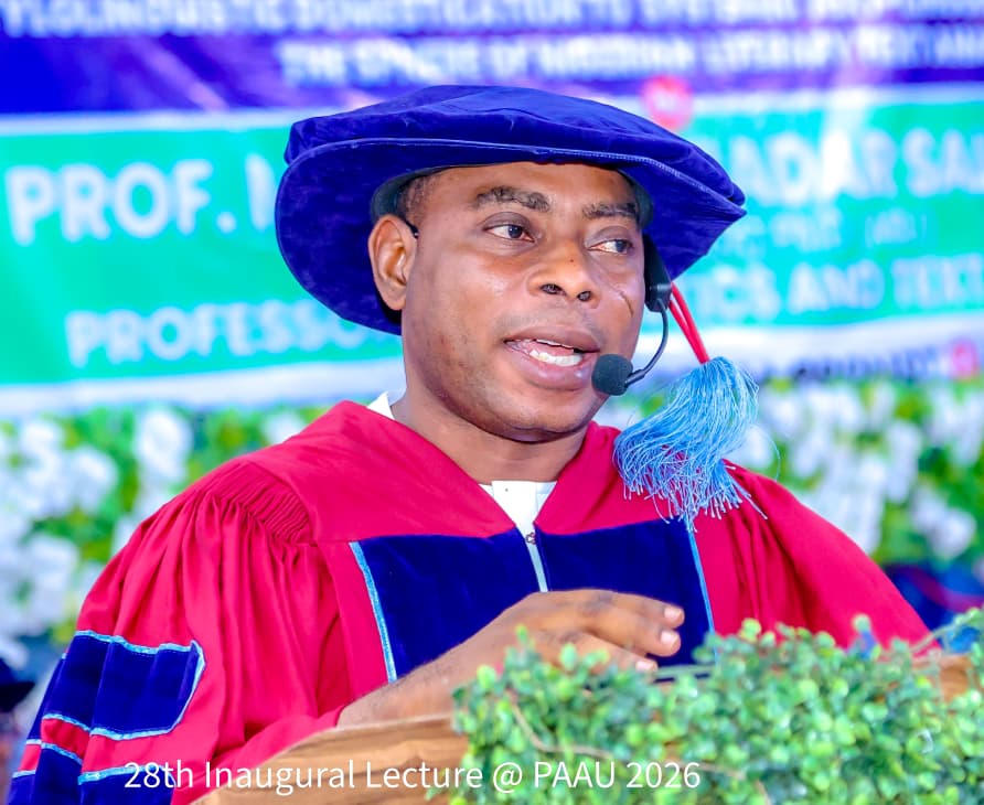 Professor Jibrin delivering PAAU 28th inaugural lecture on Nigerian literary analysis