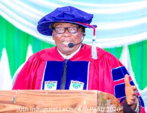 Professor Lawrence Achimugu delivers PAAU's 30th inaugural lecture on science education and teacher welfare in Anyigba.