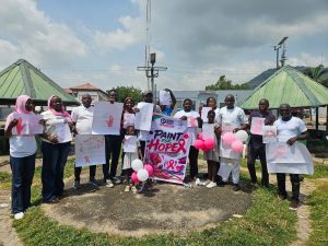YOCAC Kogi members participate in breast cancer awareness campaign through Paint for Hope Against Cancer project.